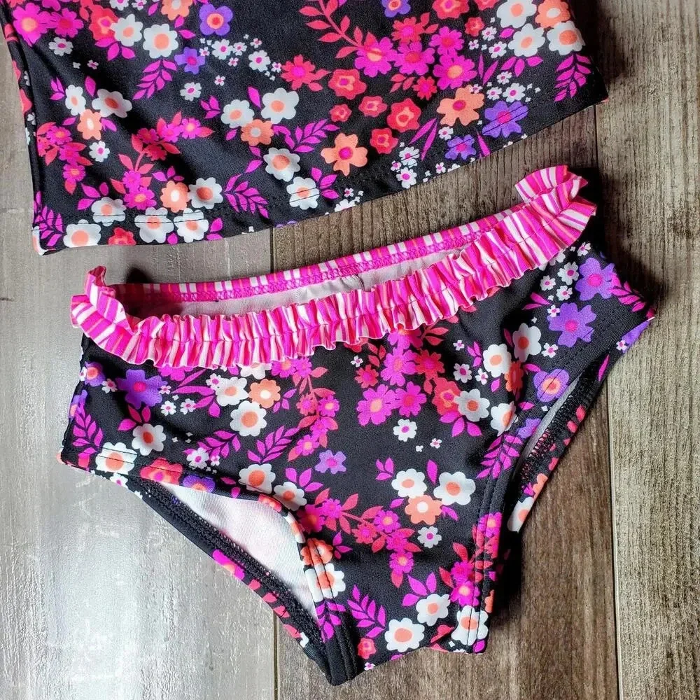 Circo Baby Girl 2 Piece Floral Swimsuit Bathing Suit 6/9 Months NWOT